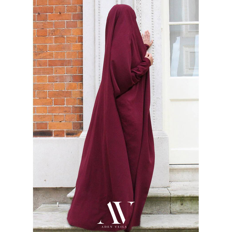 Burgandy One Piece Jilbab