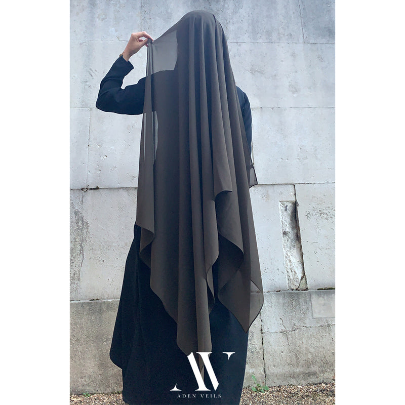 Dark Khaki Chiffon Hijab